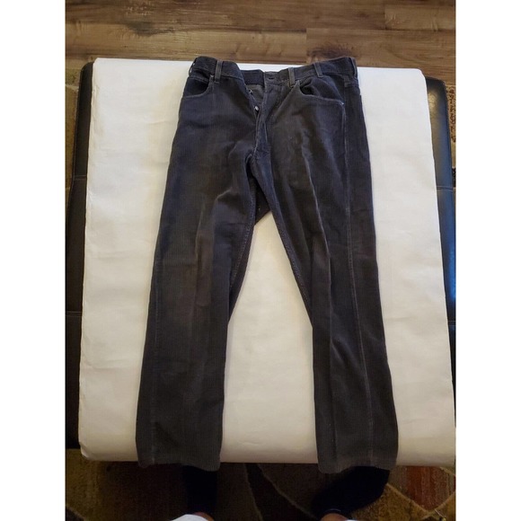 Gray Armani Jeans Corduroy Trousers Pants Regular Fit Milan Stretch Men Size 34 - Picture 2 of 11